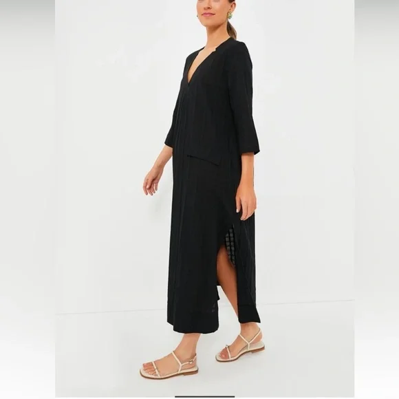 Pomander Place Black Carolina Caftan Cover Up Dress size S